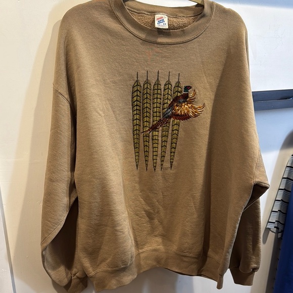 Jerzees Vintage Brown Sweatshirt with Nature-Inspired Design - Picture 1 of 5